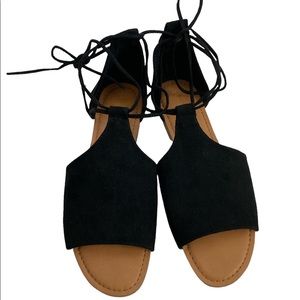 Universal Thread Black Lace-up Sandals Women’s Size 9.5